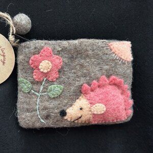 New Hedgehog Boiled Wool Pouch Purse
